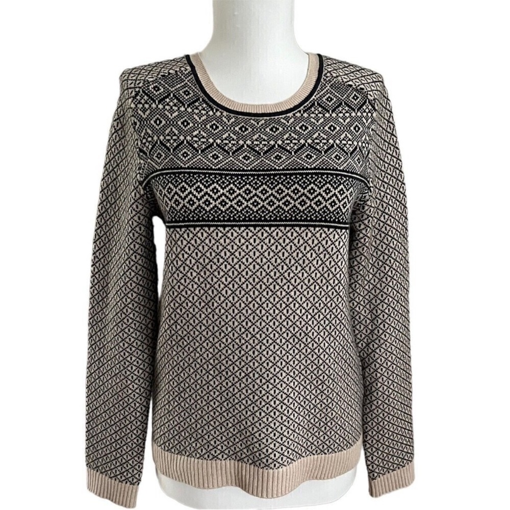 GAP pullover sweater cotton wool blend fair isle midnight fog